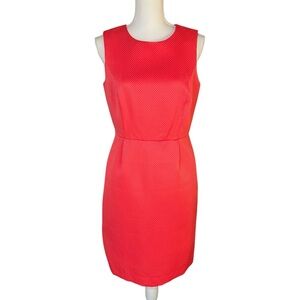Banana Republic Women’s Sheath Dress Size 6 Coral‎ Pink Textured Sleeveless NWT